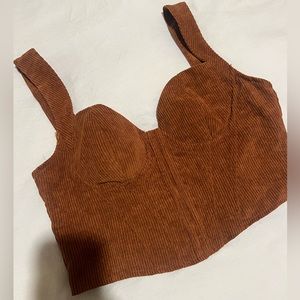 Corduroy corset crop top